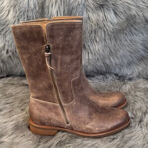 Sofft Brown Leather Ankle Boots Size 8